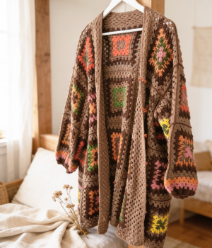 Háčkovaný kardigan | Ručně háčkovaný podzimní kardigan | Český Handmade