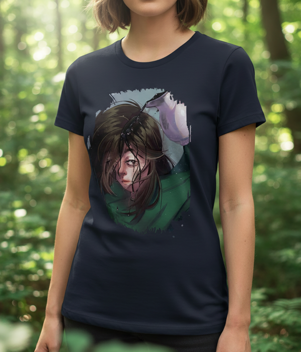 Originální tričko s autorskou ilustrací dívky, která si lije na hlavu černou tekutinu. Silný a symbolický motiv vyjadřující emoce, přetížení i proces uvolnění.