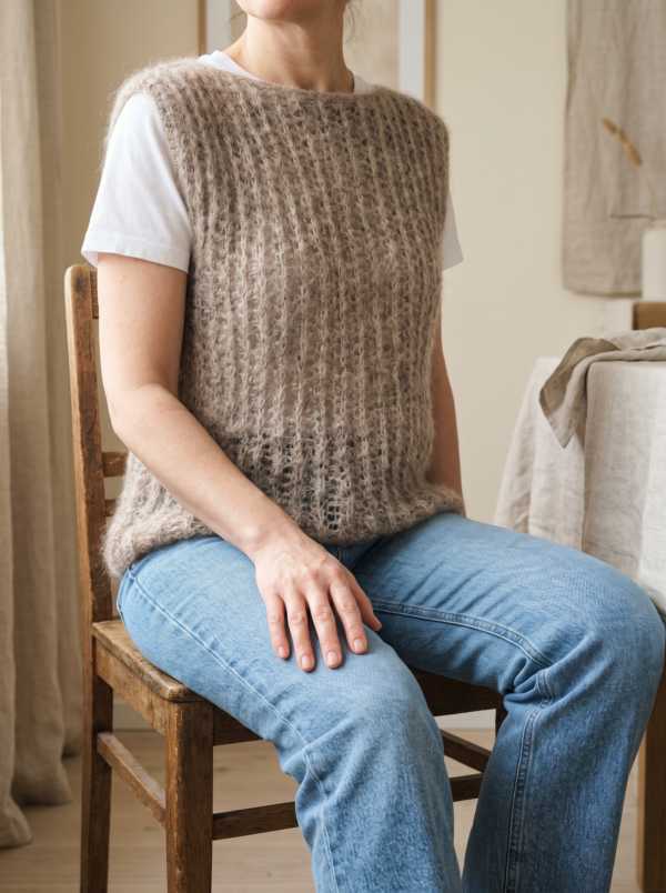 Mohérová vesta Nela – ručně háčkovaná | Český Handmade
